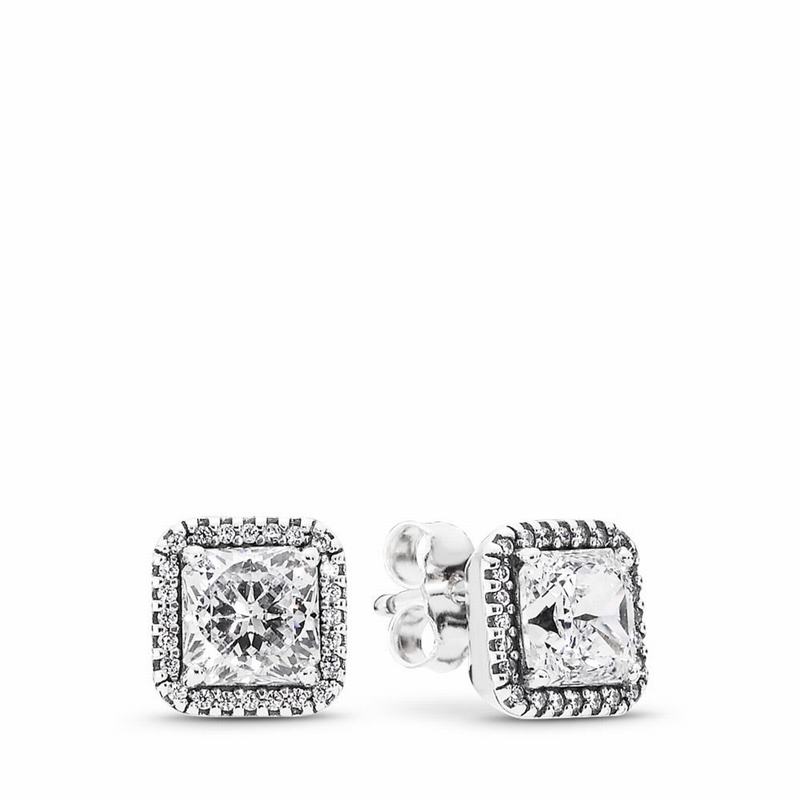 Pandora Timeless Elegance Stud Earrings - Sterling Silver/Cubic Zirconia - Canada | NK1325FW